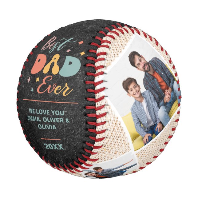 Bester Vater je benutzerdefiniertes Foto für die F Baseball (Schrägansicht)