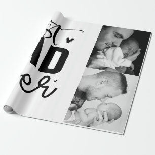 Bester Vater je benutzerdefiniertes Foto Geschenkpapier