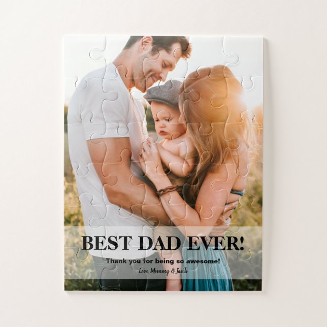 Bester Vater je benutzerdefiniertes Foto Namen Dad (Vertikal)