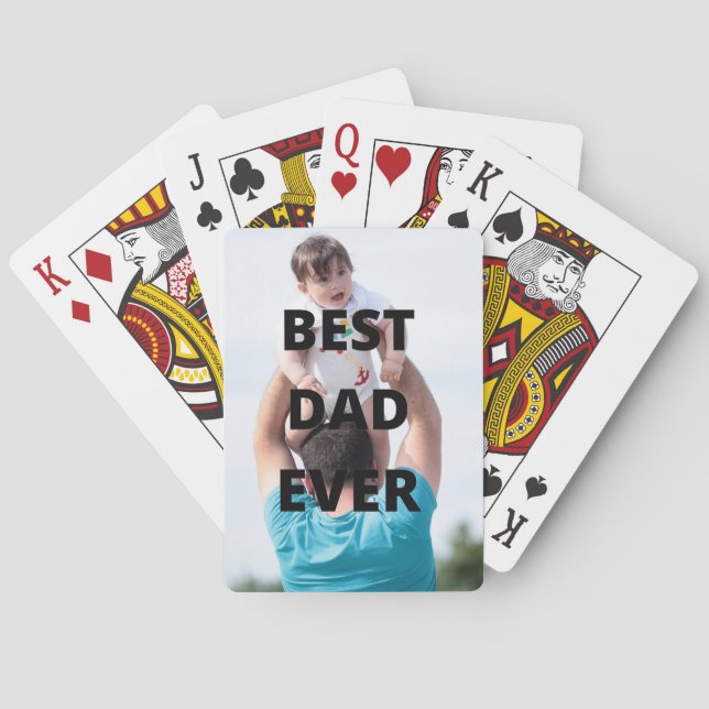 Bester Vater je benutzerdefiniertes Foto Spielkarten (Rückseite)