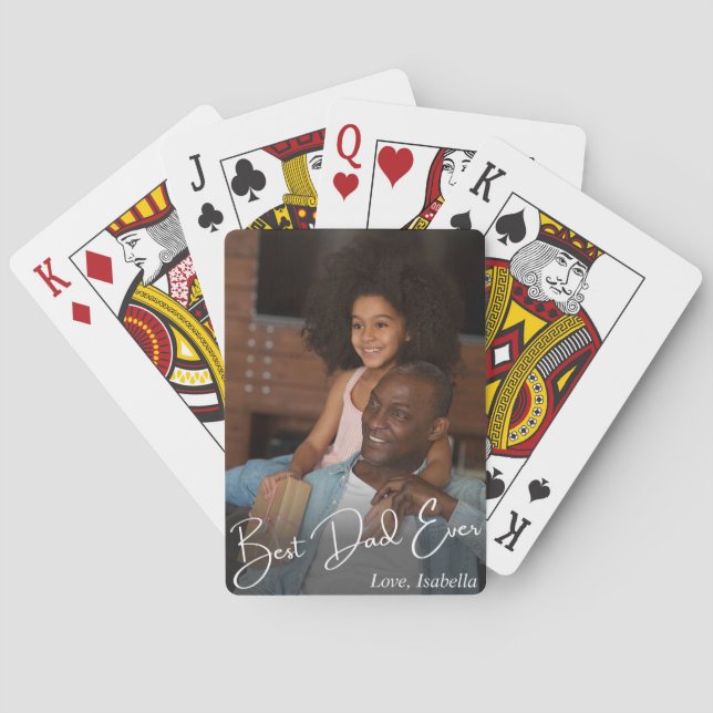 Bester Vater je benutzerdefiniertes Foto Spielkarten (Rückseite)