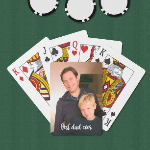 Bester Vater je benutzerdefiniertes Foto Weißes Sk Spielkarten