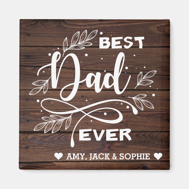 Bester Vater je benutzerdefiniertes, modernes Scri Magnet (Vorne)