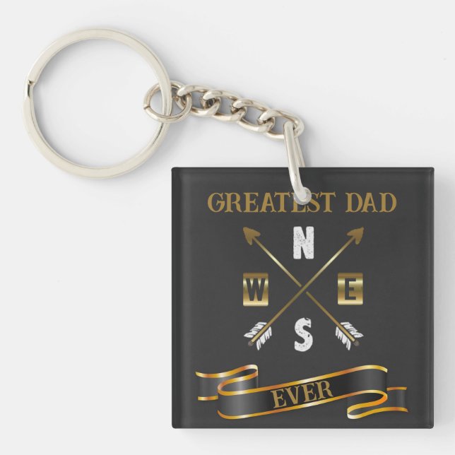 Bester Vater je Black and Gold Schlüsselanhänger (Vorderseite)