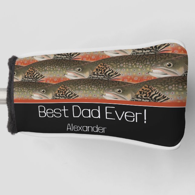 Bester Vater je Black Rust Fisherman Fliegenfische Golf Headcover (Vorderseite)