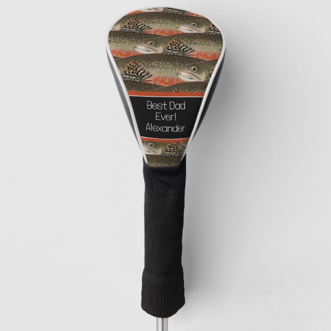 Bester Vater je Black Rust Fisherman Fliegenfische Golf Headcover (Vorderseite)