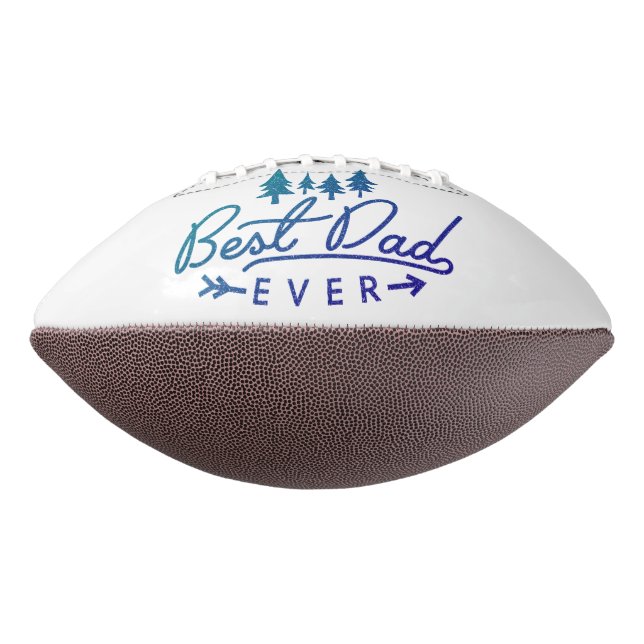 Bester Vater je Blaue Typografie mit Bäumen Football (Gedreht 90)