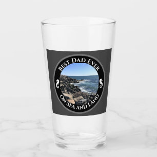 Bester Vater je blauer Atlantik Felsstrand Glas