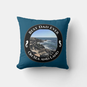 Bester Vater je blauer Atlantik Felsstrand Kissen