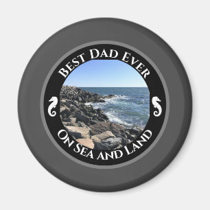 Bester Vater je blauer Atlantik Felsstrand Magnet