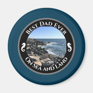Bester Vater je blauer Atlantik Felsstrand Magnet