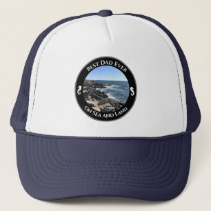 Bester Vater je blauer Atlantik Felsstrand Truckerkappe