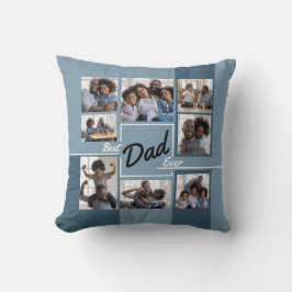 Bester Vater je Blue Foto Collage Vatertag Kissen