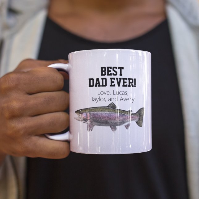 Bester Vater je Cooler Forellenfisch Vatertag Kaffeetasse (Von Creator hochgeladen)