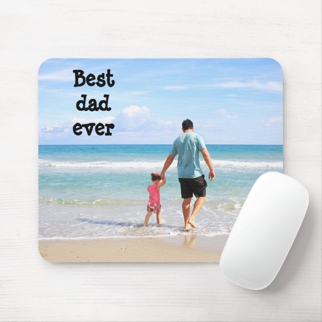 Bester Vater je Custom Foto Vatertag Geschenk Mousepad (Mit Mouse)