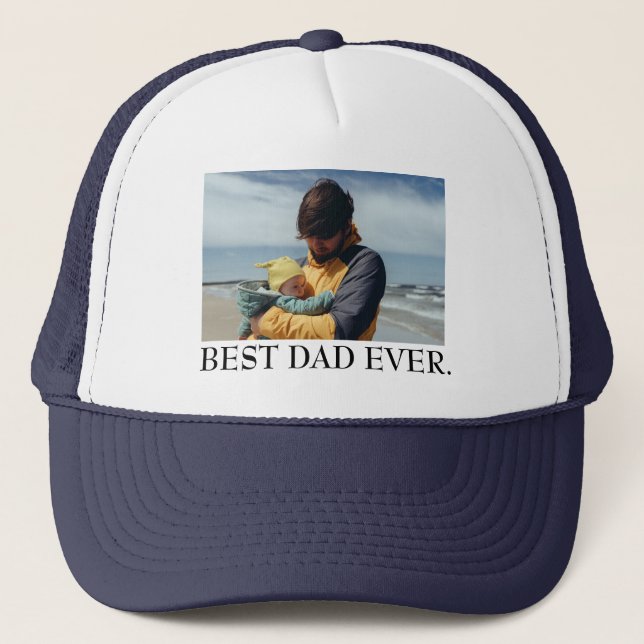 Bester Vater je Custom Foto Vathers Day Geschenk Truckerkappe (Vorderseite)