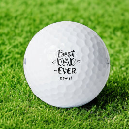 Bester Vater je | Doodle Script Vatertag Geschenk Golfball
