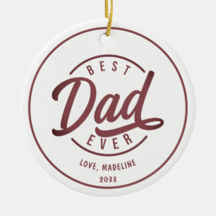 Bester Vater je ein Foto Modernes Skript Keramik Ornament