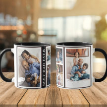 Bester Vater je einfache 5-Foto-Collage schwarz