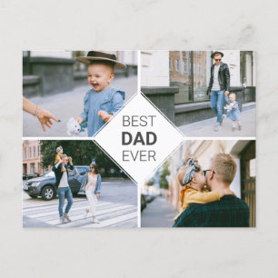 Bester Vater je einfacher Foto Collage Vathers Day Ankündigungspostkarte