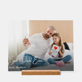 Bester Vater je einfaches benutzerdefiniertes Foto Acrylschild