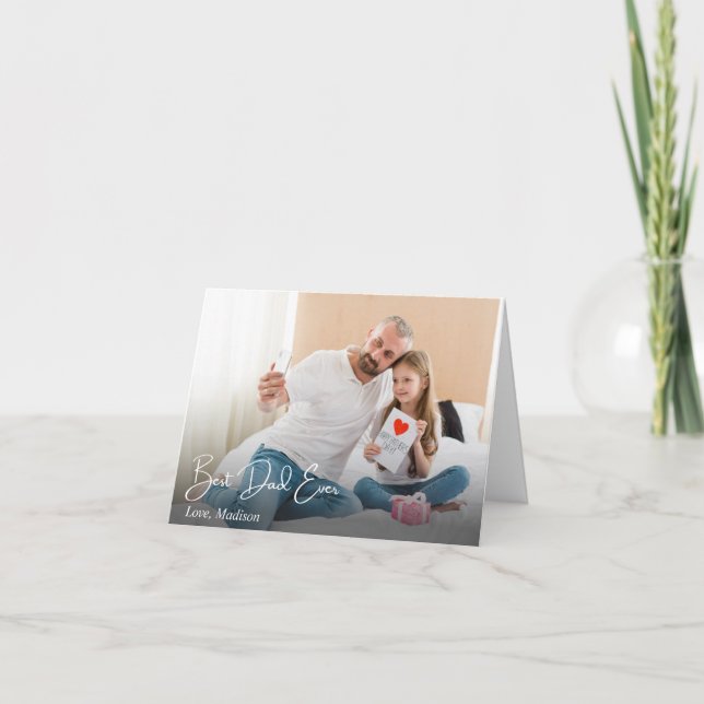 Bester Vater je einfaches benutzerdefiniertes Foto Dankeskarte (Vorderseite)
