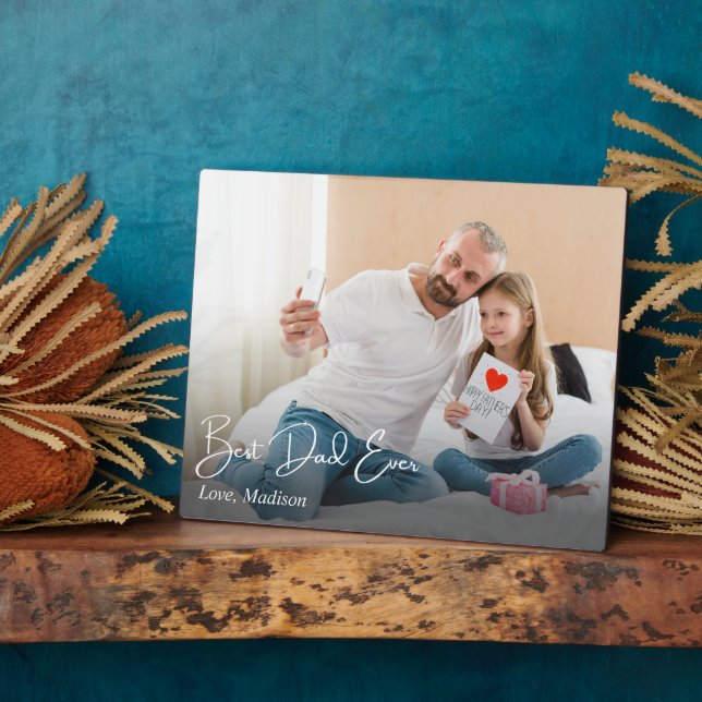 Bester Vater je einfaches benutzerdefiniertes Foto Fotoplatte (Seite)