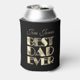 Bester Vater je eleganter Schwarz-Gold-Look Dosenkühler