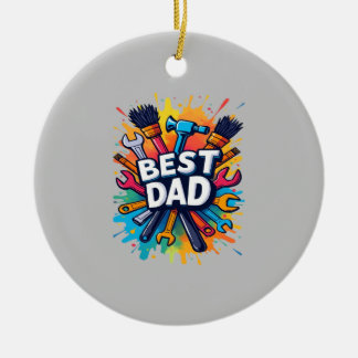 Bester Vater je - Farbenfrohe Tools - Design für V Keramik Ornament