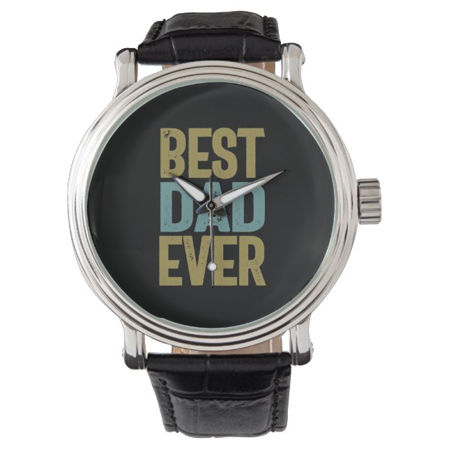 Bester Vater je | Father Gift Armbanduhr (Vorderseite)