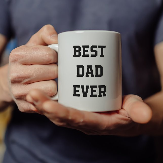 Bester Vater je | Fett Moderner Text und Foto Kaffeetasse (Von Creator hochgeladen)