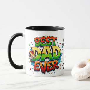 Bester Vater je Fisch Zitat Graffiti Tasse