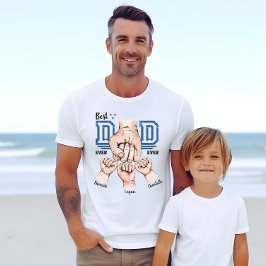 Bester Vater je Fist Bump Shirt - 3 Kindernamen