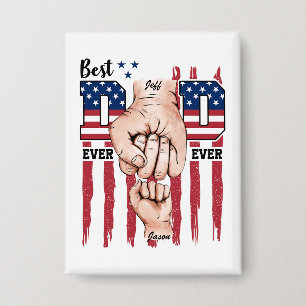 Bester Vater je - Fist Bump USA Flag - 1 Kind Button