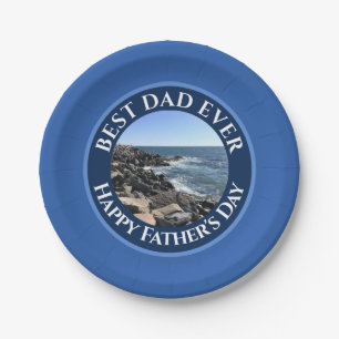 Bester Vater je Foto Atlantik Blaues Meer Pappteller