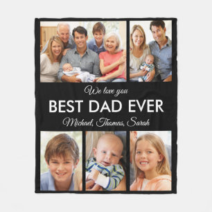 Bester Vater je Foto Collage Vatertag Fleecedecke