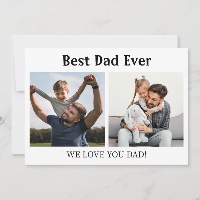 Bester Vater je Foto Collage Vatertag Geschenk Einladung (Vorderseite)