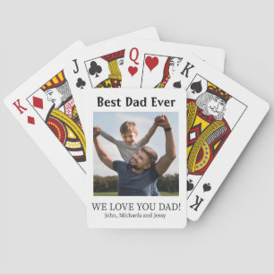 Bester Vater je Foto Collage Vatertag Geschenk Spielkarten