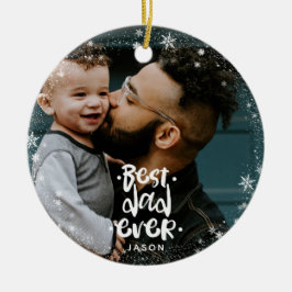 Bester Vater je Foto Individuelle Name Snowflake R Keramik Ornament