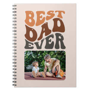 Bester Vater je Foto mit Groovy Retro Typografie Notizblock