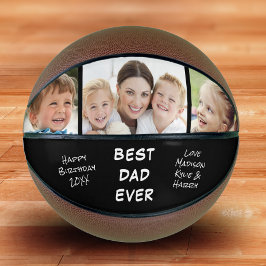 Bester Vater je Foto Personalisiert Schwarz Basketball