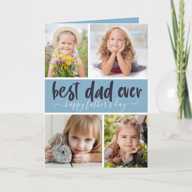 Bester Vater je Foto Vatertag Karte (Vorderseite)