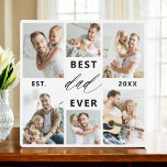 Bester Vater je - FotoCollage des Vaters Fotoplatte<br><div class="desc">Feiern Sie Ihren Vater mit dem "Besten Vater je" Foto Collage Plaque, eine herzliche Hommage an den Mann, der die Welt für Sie bedeutet. Diese wunderschön gestaltete Plakette besticht durch eine hochwertige, individuell gestaltbare Collage aus Foto, in der Sie wertvolle Erinnerungen und besondere Momente vorstellen können. Die Collage ist elegant...</div>