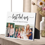 Bester Vater je - FotoCollage des Vaters Fotoplatte<br><div class="desc">Feiern Sie Ihren Vater mit dem "Besten Vater je" Foto Collage Plaque, eine herzliche Hommage an den Mann, der die Welt für Sie bedeutet. Diese wunderschön gestaltete Plakette besticht durch eine hochwertige, individuell gestaltbare Collage aus Foto, in der Sie wertvolle Erinnerungen und besondere Momente vorstellen können. Die Collage ist elegant...</div>