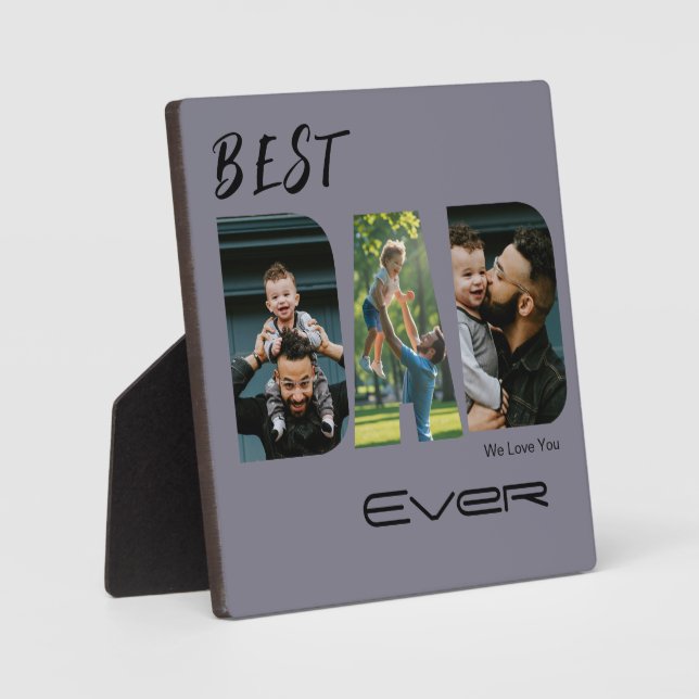 Bester Vater je FotoCollage Fotoplatte (Vorderseite)