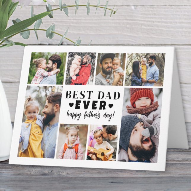 Bester Vater je Fotomaterial Vatertag Karte (Best Dad Ever Photo Collage Father's Day Card)