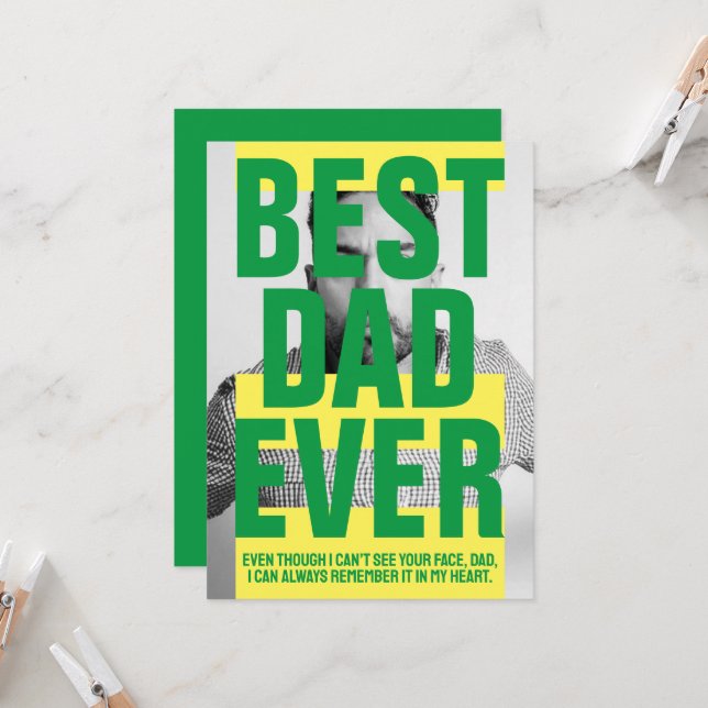 Bester Vater je | Funny&Surreal Spaß Foto Einladung (Vorderseite/Rückseite Beispiel)