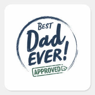 Bester Vater je, gebildetes Textdesign Quadratischer Aufkleber