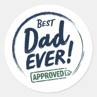 Bester Vater je, gebildetes Textdesign Runder Aufkleber