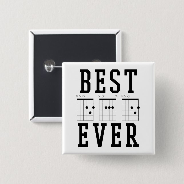 Bester Vater je Gitarrenakkorde | Geschenk des Vat Button (Vorne & Hinten)